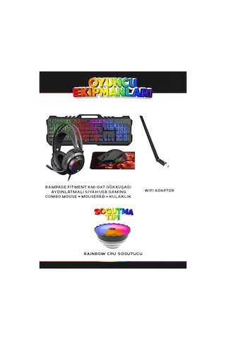 Ramtech Stunner X30 i5-4570 16 GB 512 GB SSD 4 GB GTX1050Ti 23.6" Dos Masaüstü Oyuncu Bilgisayarı