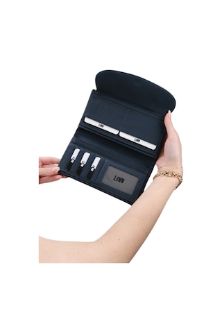 Mft Leather Hakiki Deri Kadın Cüzdan Beauty 3467 Flother Mat Lacivert