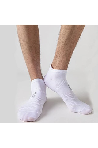 Youmex Erkek Kadın Spor Çorapları - 6 Çift, Nem Alıcı, Soluk, Ayak Banyosu Engellici, Yüksek Konfor, Tüm Mevsimler, Bisiklet Maraton Sporu İçin Beyaz