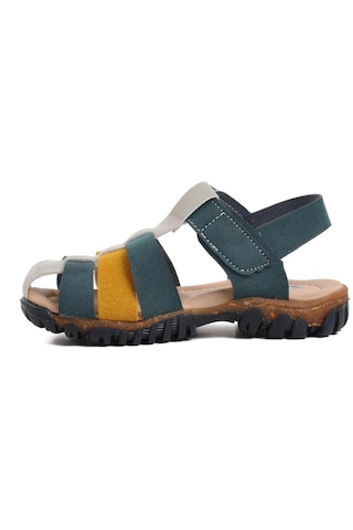 Ayakmod Şng 210111-p Lacivert Nubuk-sarı Erkek Çocuk Sandalet 001