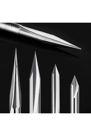 Xurunkeji Cnc Freze Uçları Seti 1/4 Sap, Gravür Ahşap Oyma Freze Ucu 6mm Ve 4mm, V-yiv, Profil Ucu, Tungsten Çelik - 4 Adet