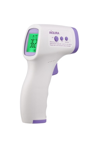 Ruicoo Infrared Isı Ölçer El Tipi Doku-sız Lcd Ekranlı 16 Veri Kaydı İle C/ F Değiştirilebilir Termometre Pil Yok, Logo'lu