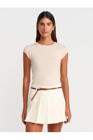 Dilvin 31779 Bisiklet Yaka Basic T-shirt-taş Taş