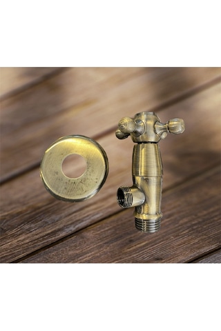 İsaoğlu Yapı Taharet Musluğu Antik Mat Gold Taharat Musluğu Vintage Model Ara Musluk Antik Taharet Gold Altın