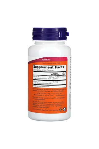 Now Foods D3 K2 Vitamin 120 Caps