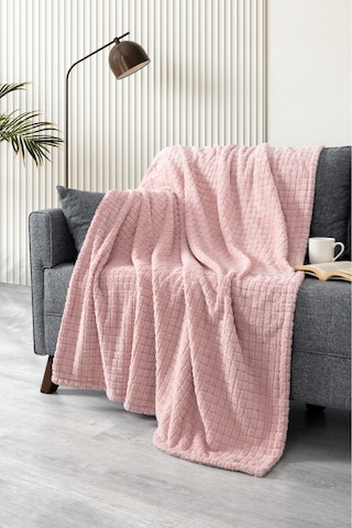 Wellsoft Battaniye-pudra Tv Battaniyesi- Peluş Polar Yumuşak Battaniye-110x160 Cm Pudra Pudra