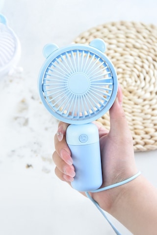 Taşınabililir Mini Usb Şarjlı 3 Kademeli El Masaüstü Vantilatör Fan Soğutucu Ym88216 Mavi