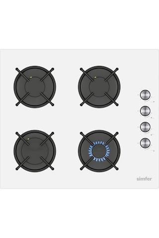 Simfer 4 Fonksiyon Trend Dijital Beyaz Power Turbo 2'li Ankastre Set (Fırın + Ocak)