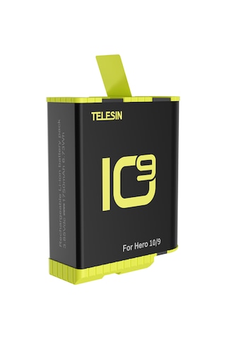 Ranyeek Telesın 1750mah Spor Kamera Pil Bataryası, Gopro Hero 10/9 Uyumlu, Hızlı Şarj, 112 Dakika Kullanım Süresi, Çoklu Koruma Özellikleri Siyah