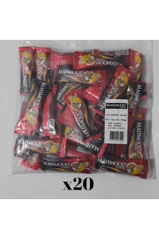Mahmood Coffee 3ü1 Arada 10 gr 40 lı 20 Paket Otobüs ikramlık Hazır Kahve 800 Adet 1 Koli