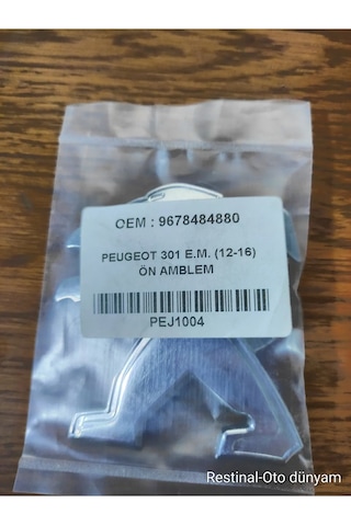 Peugeot 301 Ön Arma 2012-2016 Yılları Arası Uyumlu Pejo 301 Ön Panjur Aslanı 3m 3d Krom