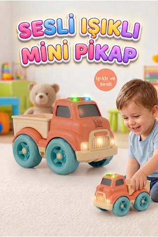 İlk Kamyonum Sesli Ve Işıklı - Renkli Butonlu Güvenli Motor Becerisi Geliştirici Oyuncak Kamyon Çok Renkli