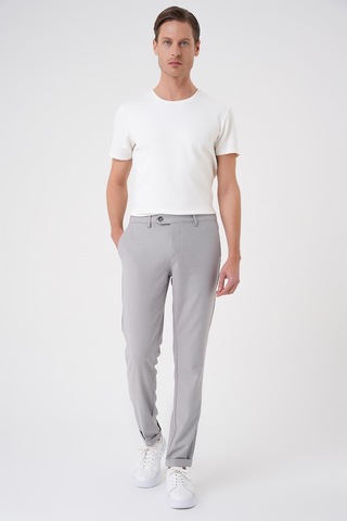 Efor Comfort Fit Beli Lastikli Dokulu Gri Jogger Pantolon P 1186 Gri