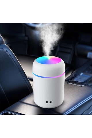 Ortam Nemlendirici Bataryalı Şarjlı H2o Araç İçi Ev Ofis Rgb Renkli Işıklı Buhar Makinası