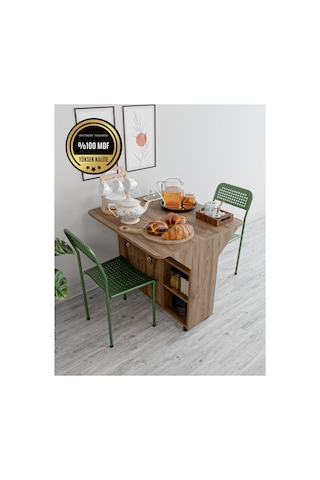 Yemek Masası Katlanabilir Mdf Kahverengi