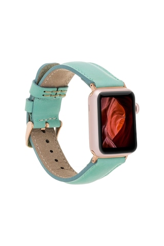 Apple Watch Uyumlu Deri Kordon 42-44-45mm Brn7 Yeşil