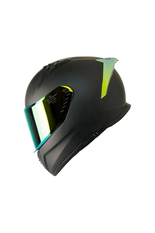 Motoanl Ece 22.R06 Sertifikalı Double Vizör Full Face Kapalı Motosiklet Kaskı Mat Siyah