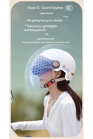 Eternal Luck 3c Kulak Koruma Sıcaklığı Four Seasons Elektrikli Araç Kaskı Siyah