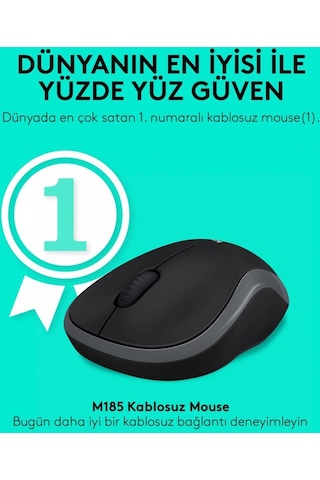 Logitech M185 Kablosuz Mouse Siyah - Gri 910-002235