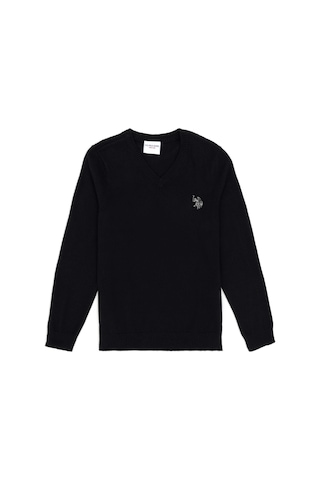 U.S. Polo Assn. Erkek Çocuk Siyah Basic V Yaka Kazak 50294200-VR046