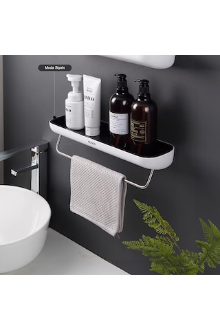 Ecoco Duvara Yapışkanlı Banyo Ve Mutfak Düzenleme Rafı Havlu Askı Beyaz