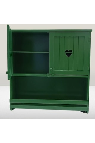 Hobi Adn 90356 Mutfak Dolap Terek Kalp Kapaklı Ahşap Mdf Parlak Yeşil El Yapım