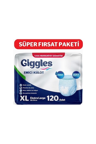 Yetişkin Emici Külot Bez Ekstra Büyük Boy Xl Bel Boyu 120-170cm Islaklık Göstergeli 120 Adet