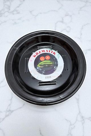 Közmatik Pratik Emaye Közleme Tavası Ocak Ve Mangal Üstü 32cm Siyah