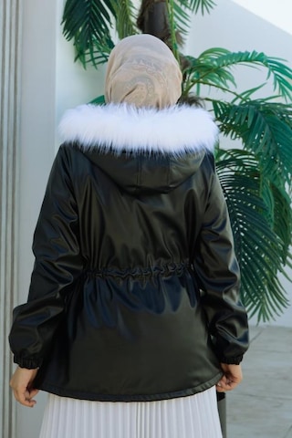 Belden Bağcık, Fermuar Detaylı Kapşonlu Kısa Deri Mont-brc6265 Siyah