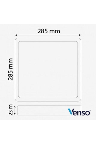 Venso 24w Kare Sıva Üstü Led Panel 3000k Gün Işığı Sarı Işık