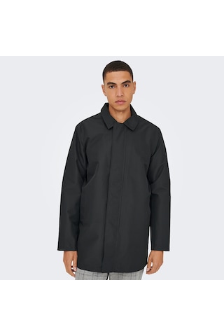 Only&sons Hall Coat Erkek Siyah Klasik Yaka Kaban Siyah