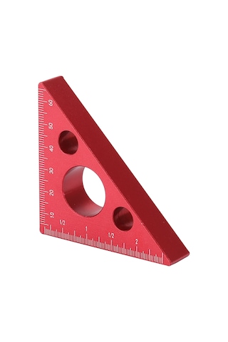 Tenfowee Ahşap İşleme İçin Pratik Alüminyum Ölçüm Cetveli, Metrik Ve İnç Ölçekli, Kırmızı Küçük Boy