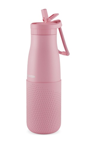 Puccon Pembe 500 Ml Çelik Okul Matarası - Silikon Gövdeli Nokta Çelik Termos - 50025
