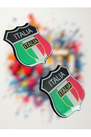 Italy Damla Sticker Etiket Kabartmalı 3dsilikon Direk Arma İtalya Arma Etiketçilere Özel 2adet 3,5x3cm Çok Renkli