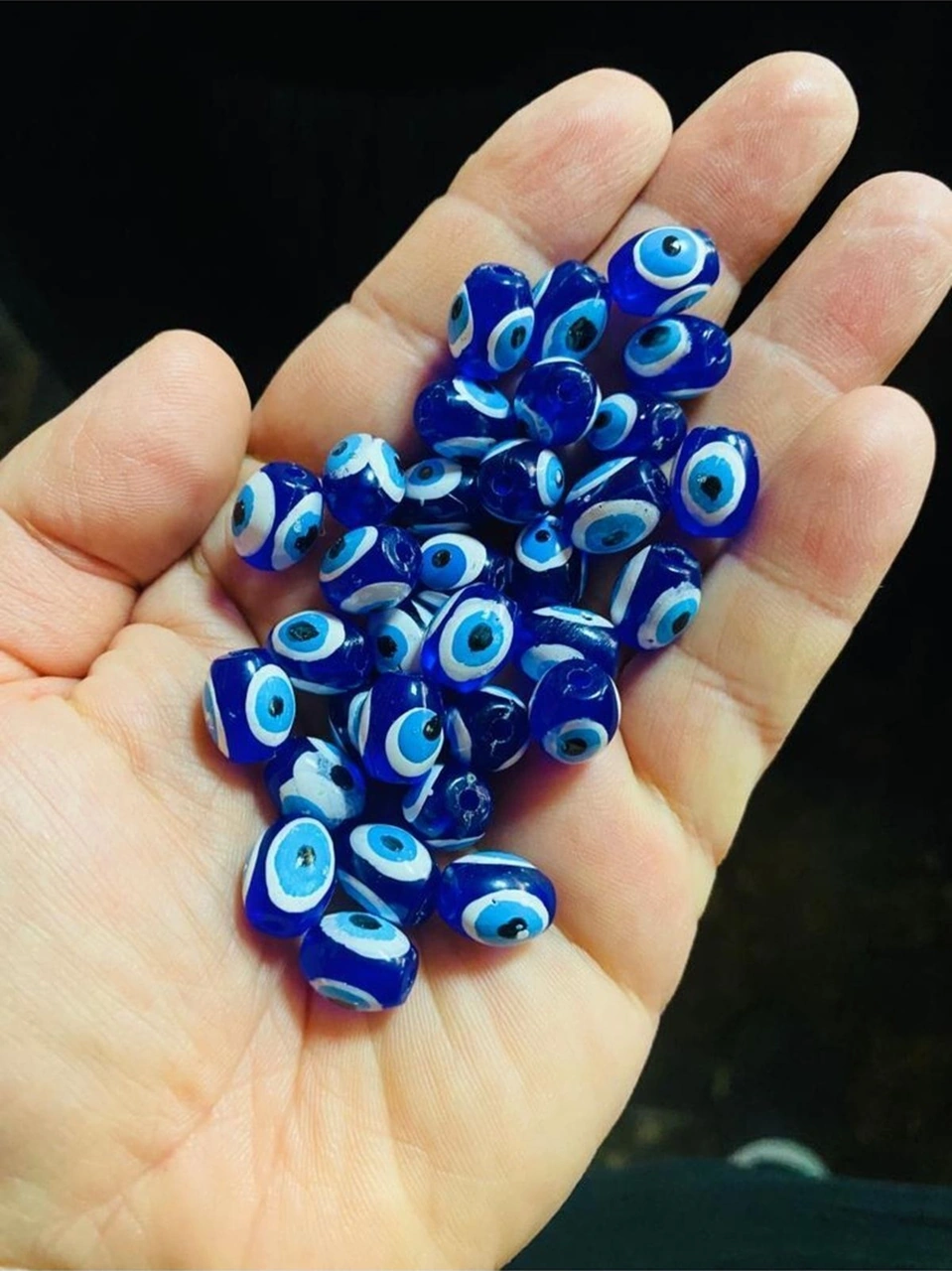 Danagöz Hantal Nazar Boncuğu - 10mm - 50 Adet - Ince Delikli