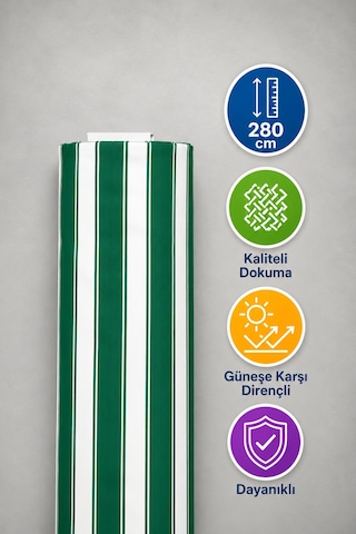 Favora Çadır Bezi Su Geçirmez Branda Kumaşı 4 Metre - Yeşil