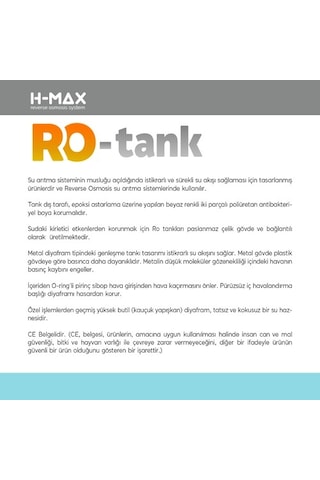 Hanedan Metal Tank 8 LT 2.2 Galon Su Arıtma Tankı