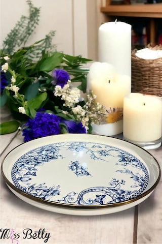 Blue Life Emaye Sunum Tepsisi