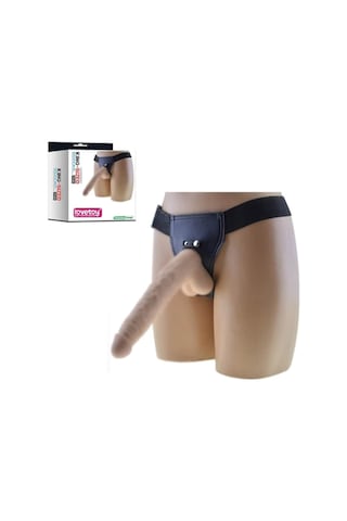 Hızlı Express Lovetoy Ten Dokusunda Takma Penis 24 Cm Belden Bağlamalı Dildo Strapon