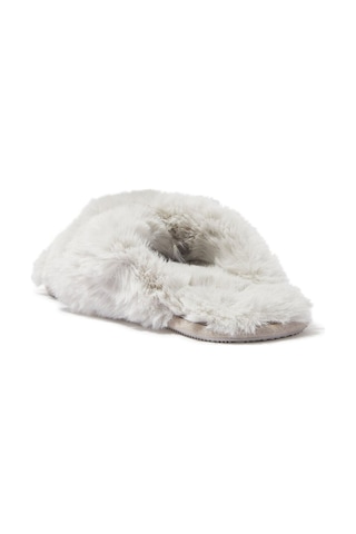 The White Company Suni Kürk Terlik Sürdürülebilir Ve Rahat Tasarım GÜMÜŞ