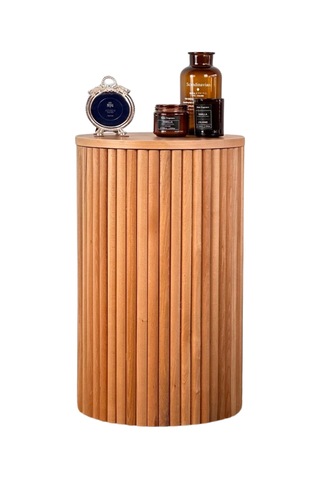 Havvana Bohem Natural Ahşap Yan Sehpa Naturel