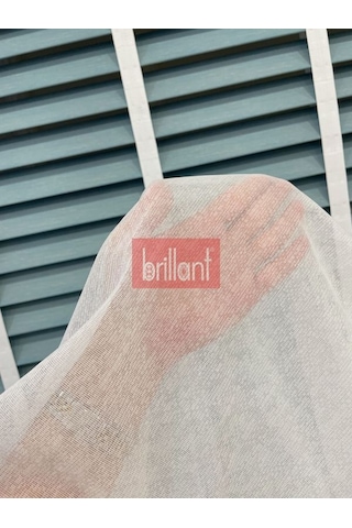Tül Perde Brillant Ağır Gramajlı Ekru Keten Efektli