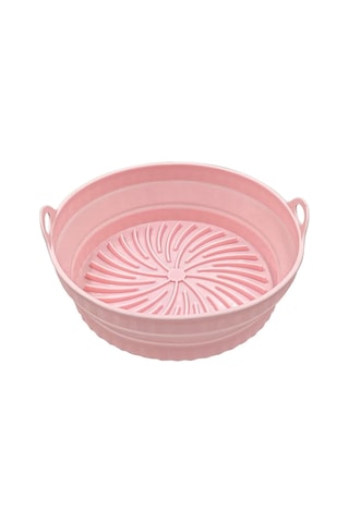 Katlanabilir Airfryer Pişirme Kabı Silikon Pişirme Seti 6 Litreye Kadar Tüm Cihazlara Uygun Pembe