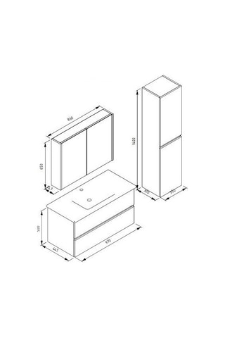 Isvea Trio Banyo Dolabı 100 Cm Çift Çekmeceli Alt Üst Modül