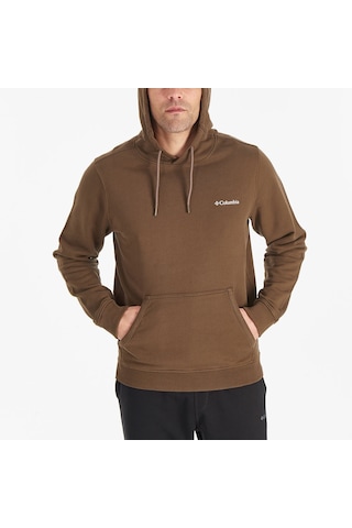Columbia Basic Sm Logo Erkek Kahverengi Kapüşonlu Sweatshirt
