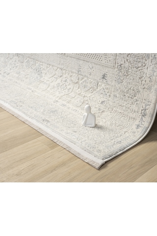 Mariesse Home Artes Serisi Bambu Dokulu Modern Sık Dokuma Makine Halısı Smart 12004 Gri