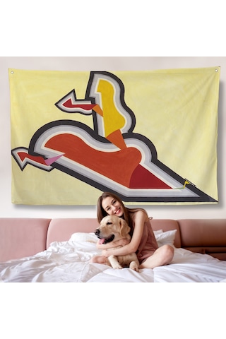 Joseph Schillinger - Ritim Çalışması Duvar Örtüsü - Study İn Rhythm: Red And Gold-7136