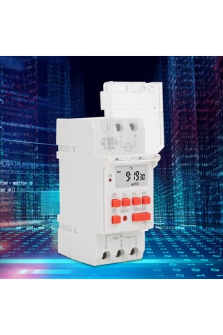 Vkemall 7 Günlük Programlanabilir Lcd Zamanlayıcı, 30a 100-130v Ac, 16 Açma/kapama, Cr2450 Pil İle Dın Ray Montajlı Zaman Kontrolü Anahtarı