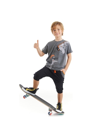 Denokids Summer Fun Erkek Çocuk T-shirt Kapri Takım Çok Renkli
