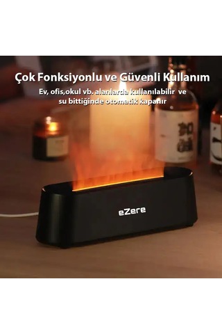 Ezere A3 Ev Ve Ofis İçin Alev Difüzörü Ve Ultrasonik Hava Nemlendici- 5775 Beyaz Gül